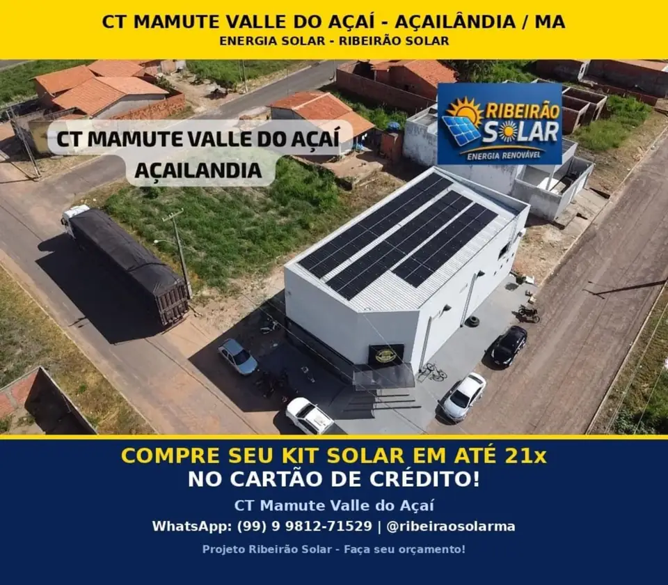 Instalação solar do CT Mamute Valle do Açaí, em Açailândia, Maranhão