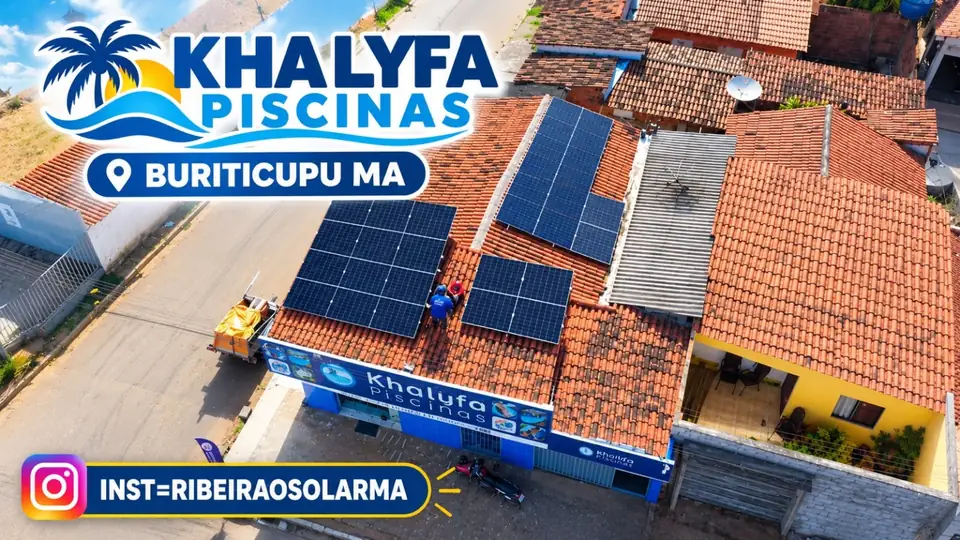 Projeto de energia solar na Khalyfa Piscinas, em Buriticupu, Maranhão